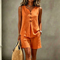Solana | Cotton and Linen Set with Button Top and Shorts