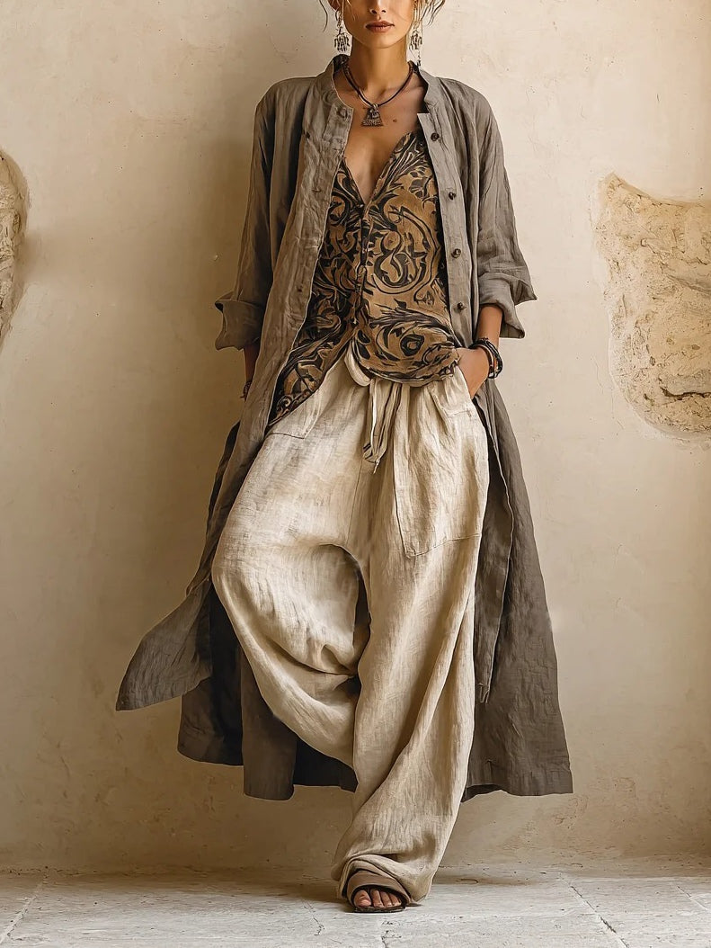 Isla - Three-Piece Linen Set for Women