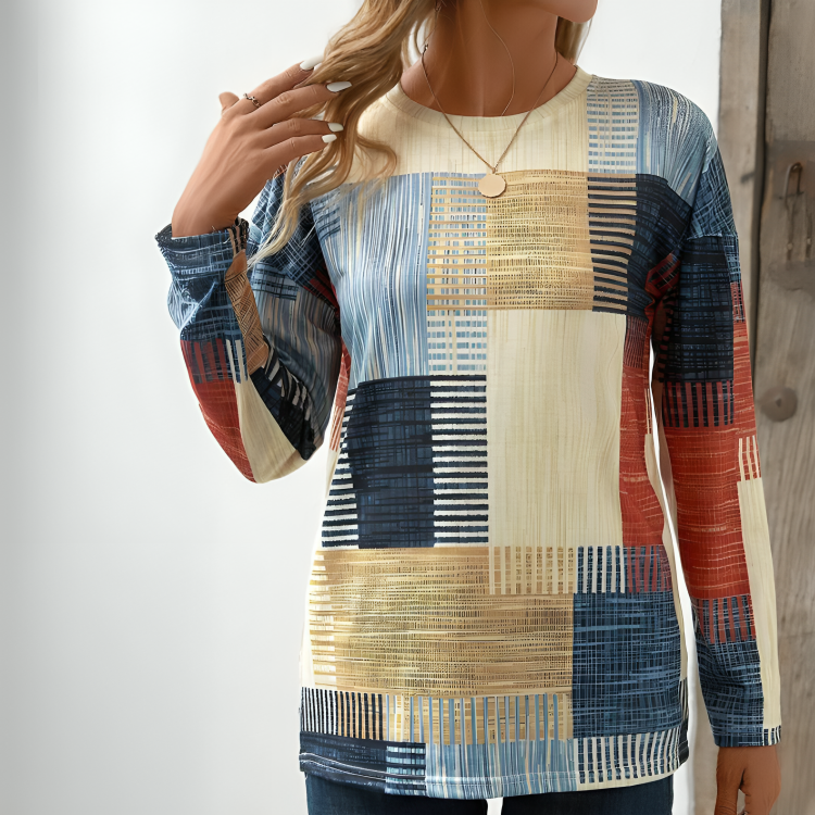 Vanessa™  Colourful Patchwork T-shirt
