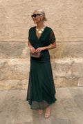 Louise | Elegant V-Neck Maxi Evening Dress