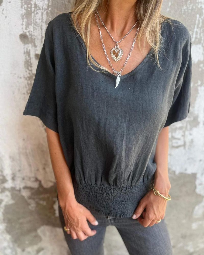 Joandra™  Relaxed V-neck Top