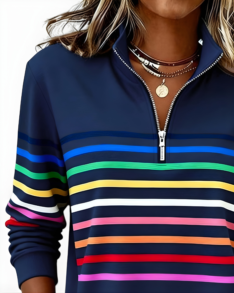 Raina™ Striped Zip Hoodie