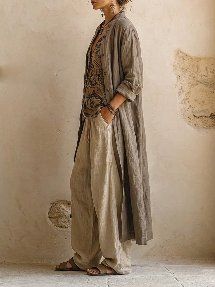 Isla - Three-Piece Linen Set for Women