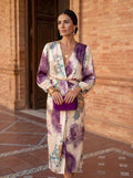 Valeria | V-Neck Watercolour Midi Dress