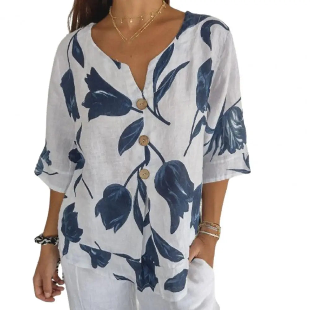 Talia™  Floral Button Top