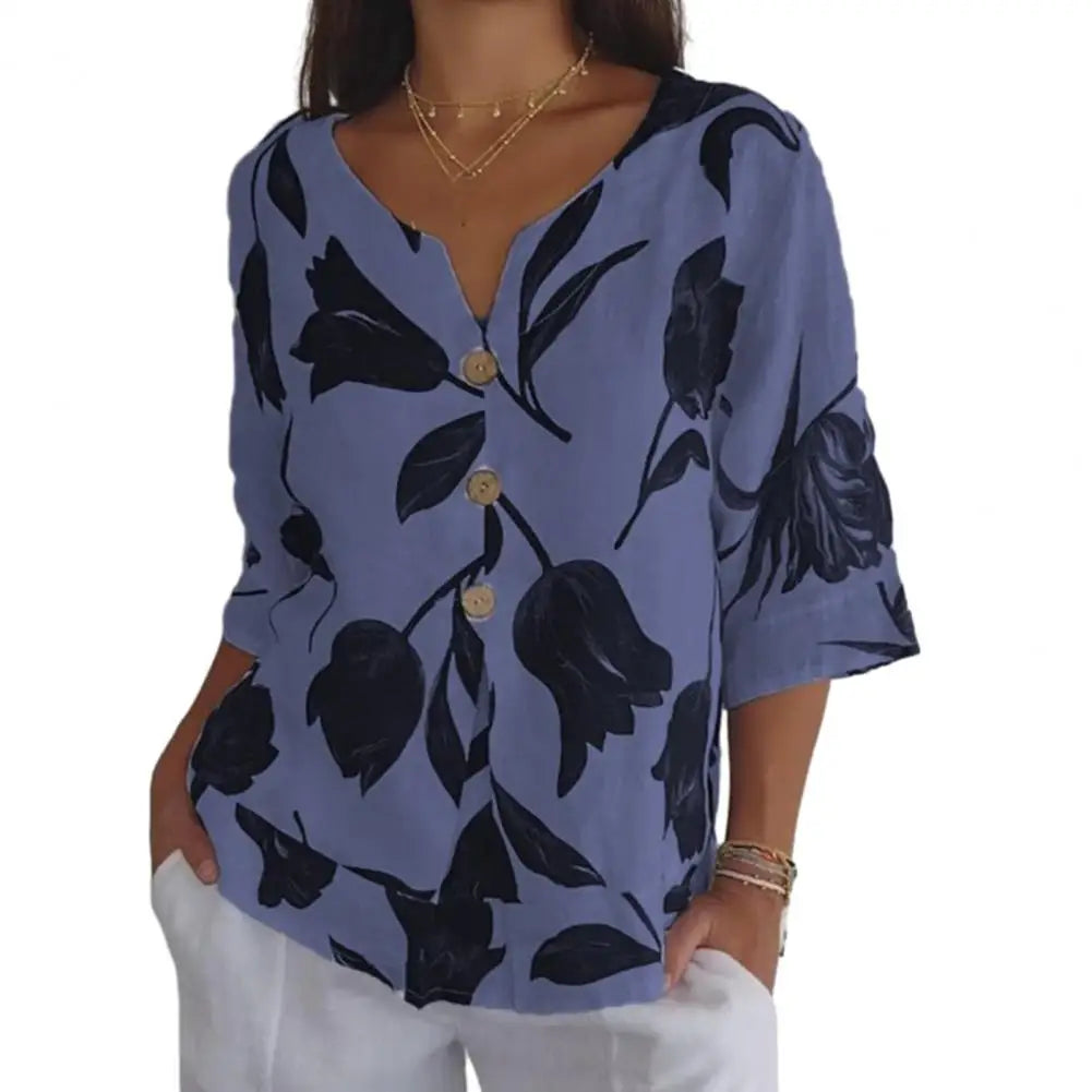 Talia™  Floral Button Top