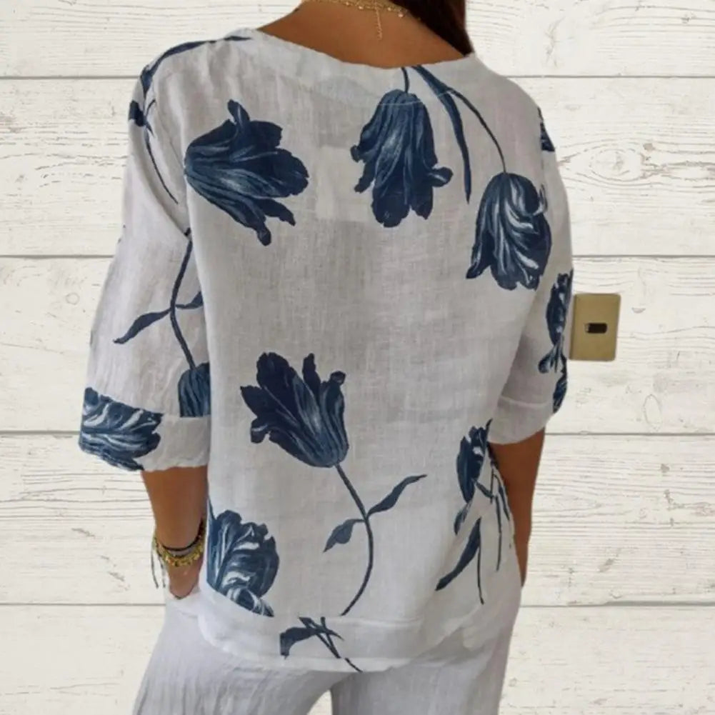 Talia™  Floral Button Top