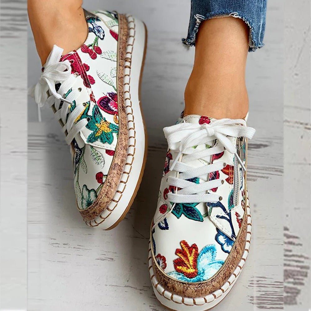 Oluchi™  Floral Orthopedic Zipper Sneakers
