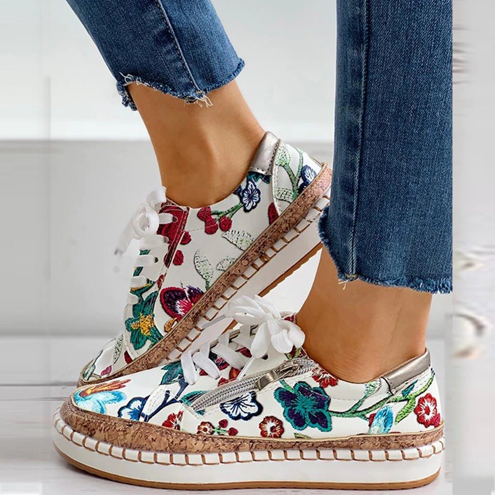 Oluchi™  Floral Orthopedic Zipper Sneakers